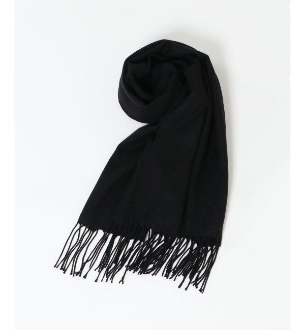 ikka「薄手ラメ入り起毛ストール」|マフラー|ブラック