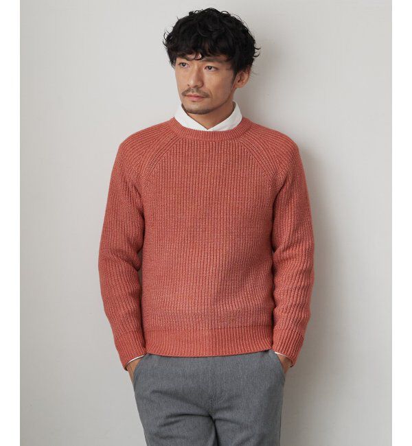 ikka「【洗える/抗菌防臭】抗菌畦クル－ネックニット」|プルオーバー|オレンジ