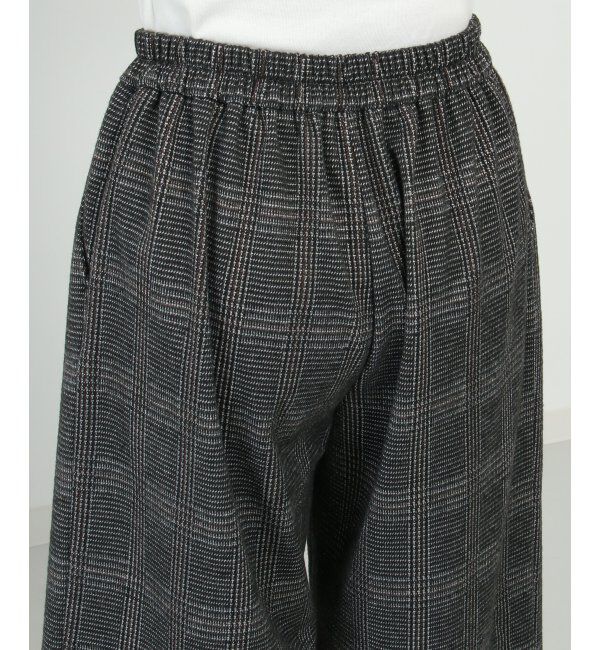 ikka「カットジャガードワイドクロップドパンツ」|その他|