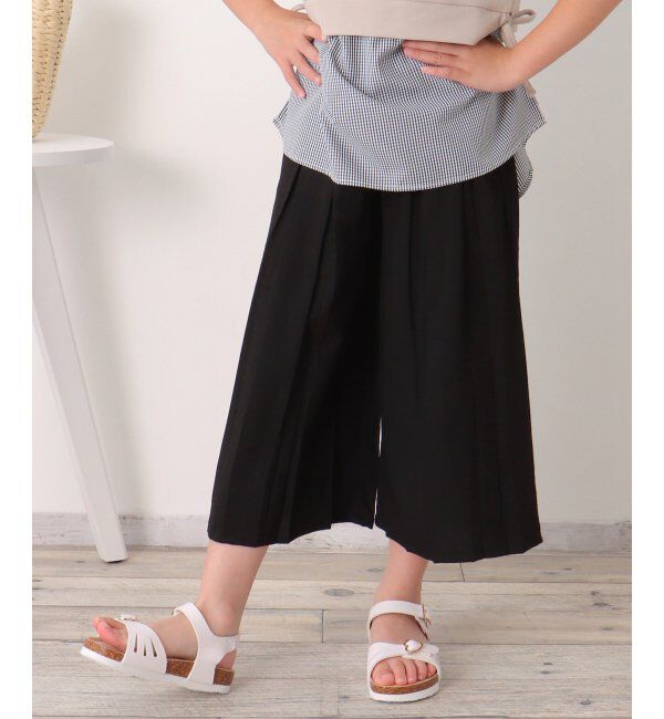 ikka kids「ホソベルトツキスラブワイドパンツ」|その他|ブラック