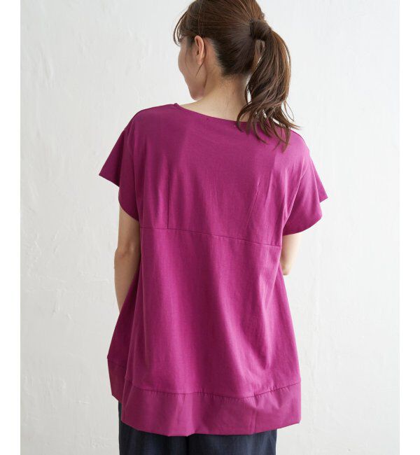 ikka「Aライン裾切り替えカットソー」|その他|