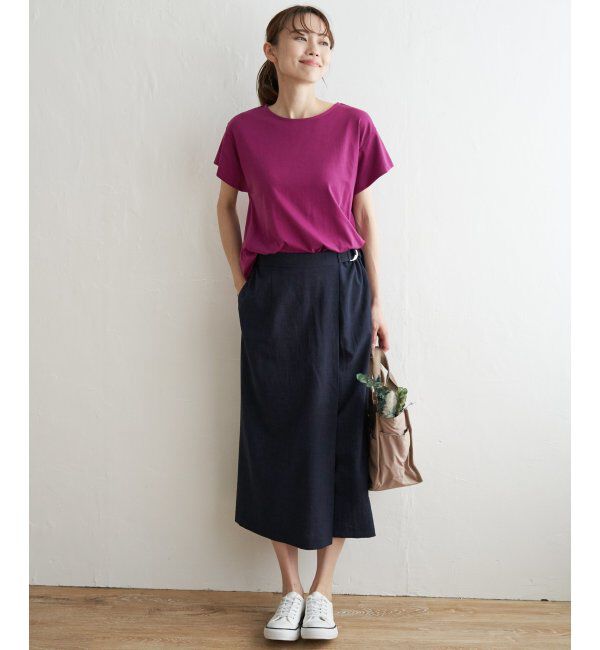ikka「Aライン裾切り替えカットソー」|その他|