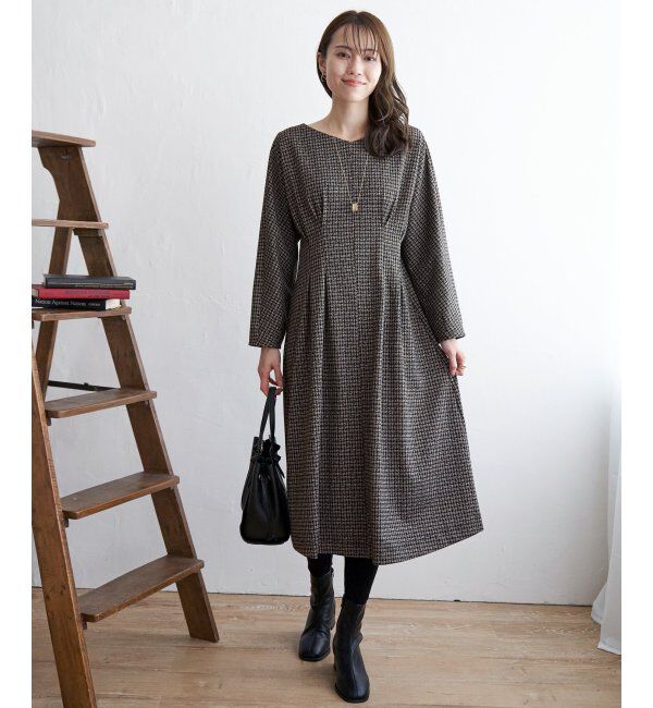 IKKA LOUNGE「カットジャガードワンピース」|ドレス|