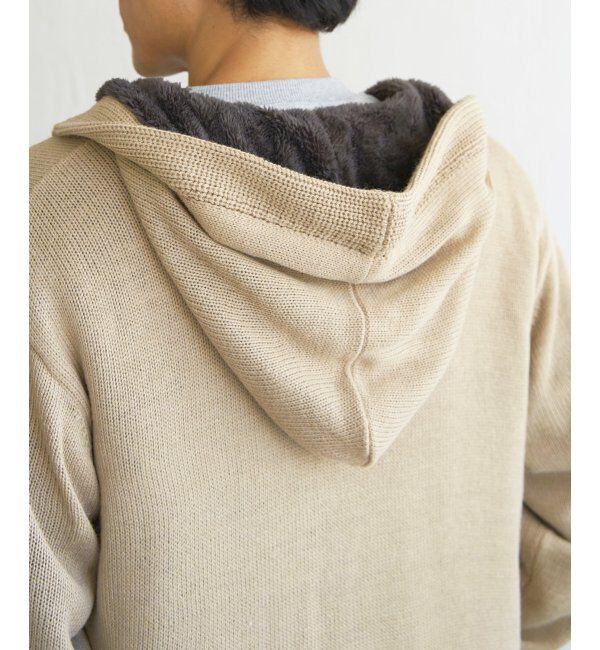 ikka「ボアフリースニットフーディガン」|その他|