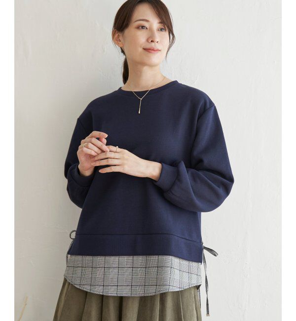 ikka「サイドリボン裾レイヤードプルオーバー」|その他|
