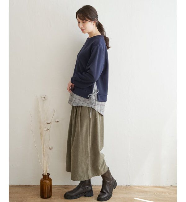 ikka「サイドリボン裾レイヤードプルオーバー」|その他|