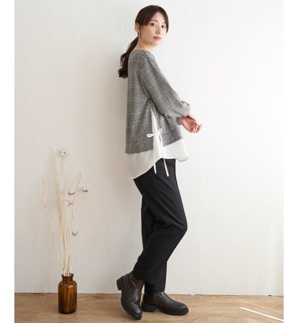 ikka「サイドリボン裾レイヤードプルオーバー」|その他|