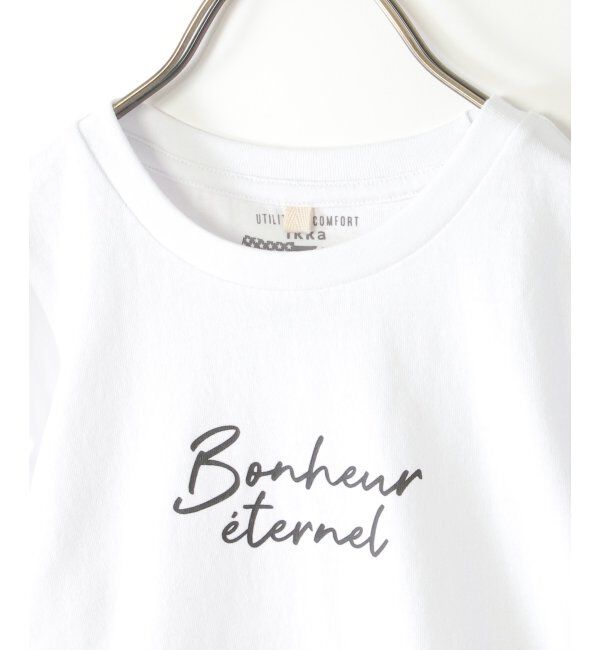 ikka kids「袖ストライプリボンT（120~160cm）」|Tシャツ・カットソー|