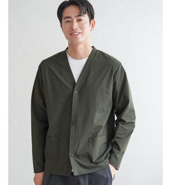 ikka「GOKU楽AIRVネックカーディガン」|カーディガン|カーキ