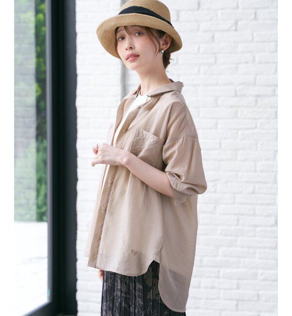 ikka「【2点セット】シア刺繍シャツタンクアンサンブル」|シャツ・ブラウス|