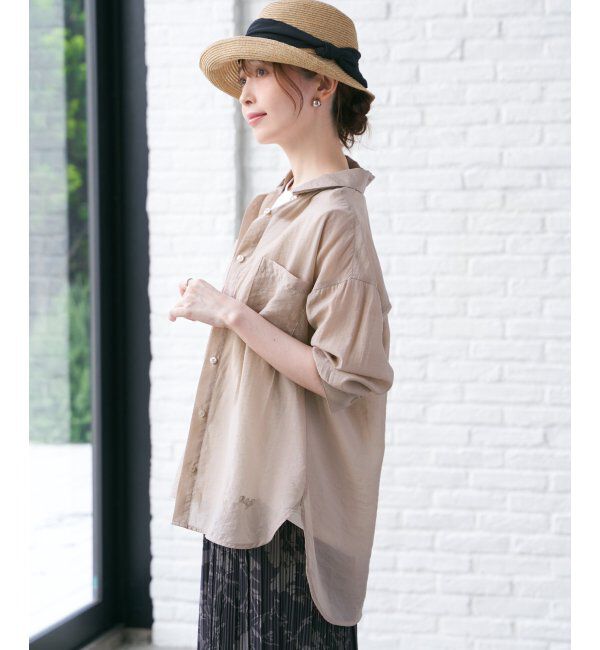 ikka「【2点セット】シア刺繍シャツタンクアンサンブル」|シャツ・ブラウス|