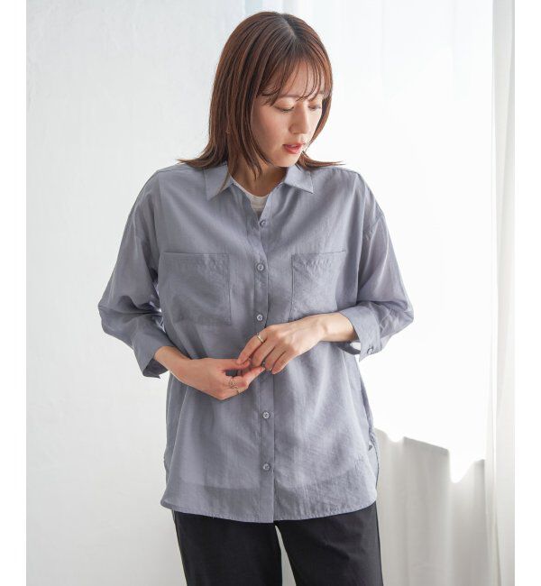 ikka「【2点セット】シア刺繍シャツタンクアンサンブル」|シャツ・ブラウス|