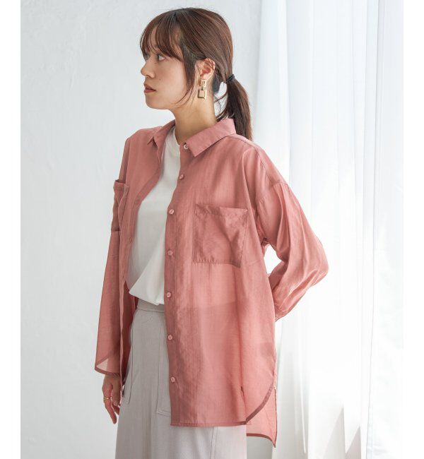 ikka「【2点セット】シア刺繍シャツタンクアンサンブル」|シャツ・ブラウス|