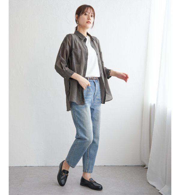 ikka「【2点セット】シア刺繍シャツタンクアンサンブル」|シャツ・ブラウス|