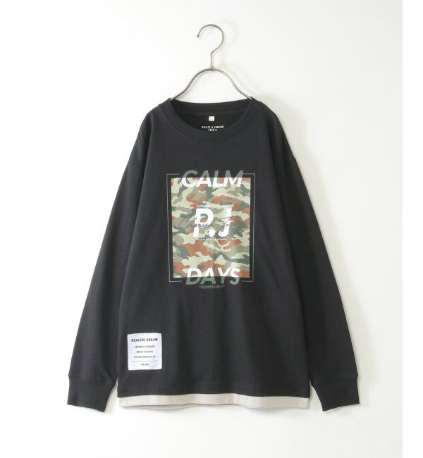 ikka kids「裾レイヤードカモフラプリントロンT（120~160cm）」|Tシャツ・カットソー|