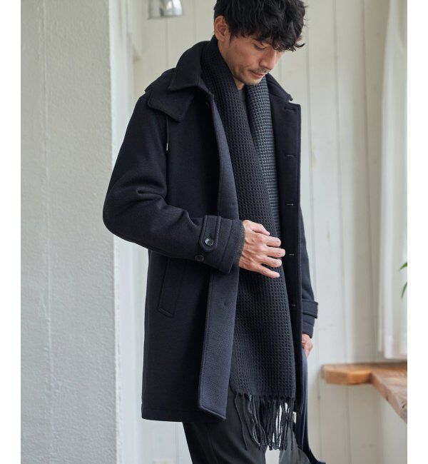 ikka「編地切り替えワイドマフラー」|マフラー|