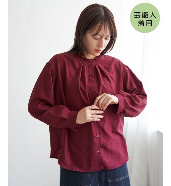 ikka「襟フリル2WAYブラウス」|シャツ・ブラウス|ワイン