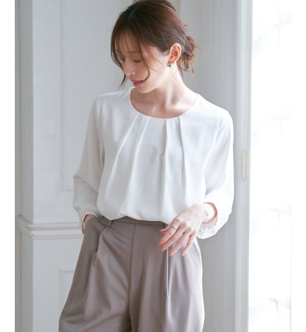 IKKA LOUNGE「ネックレス付き裾2段ブラウス」|シャツ・ブラウス|