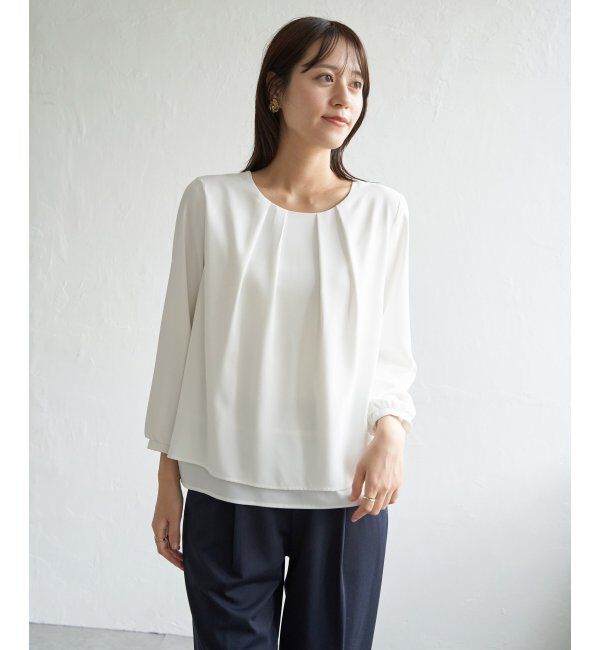IKKA LOUNGE「ネックレス付き裾2段ブラウス」|シャツ・ブラウス|