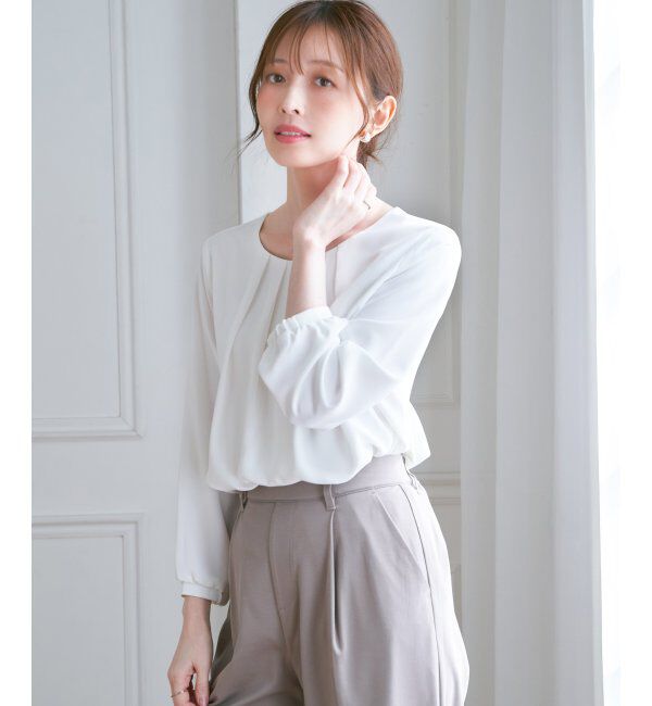 IKKA LOUNGE「ネックレス付き裾2段ブラウス」|シャツ・ブラウス|