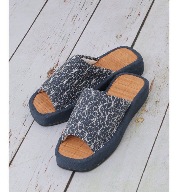 Lbc with Life「チャタケハナガラシシュウスリッパ」|ルームシューズ|ネイビー