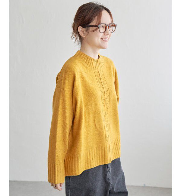 Lbc with Life「透かし柄バックスリットニット」|カーディガン|