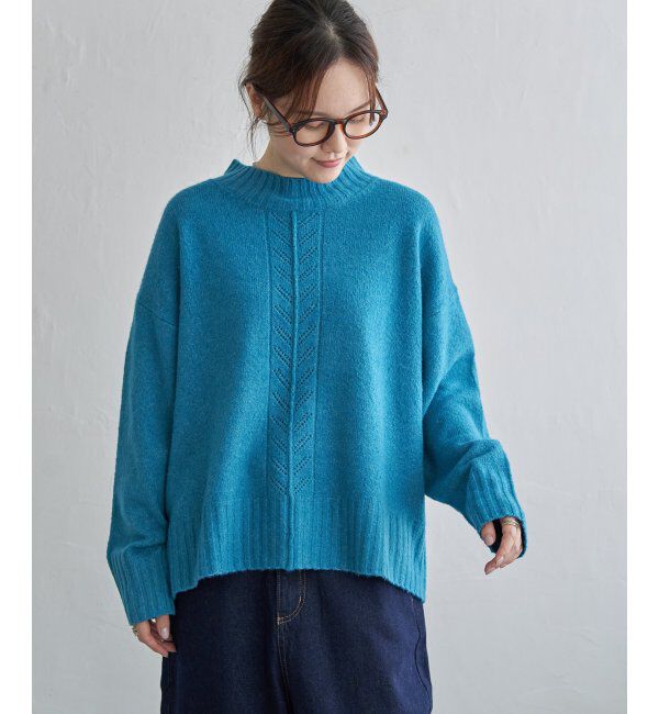 Lbc with Life「透かし柄バックスリットニット」|カーディガン|