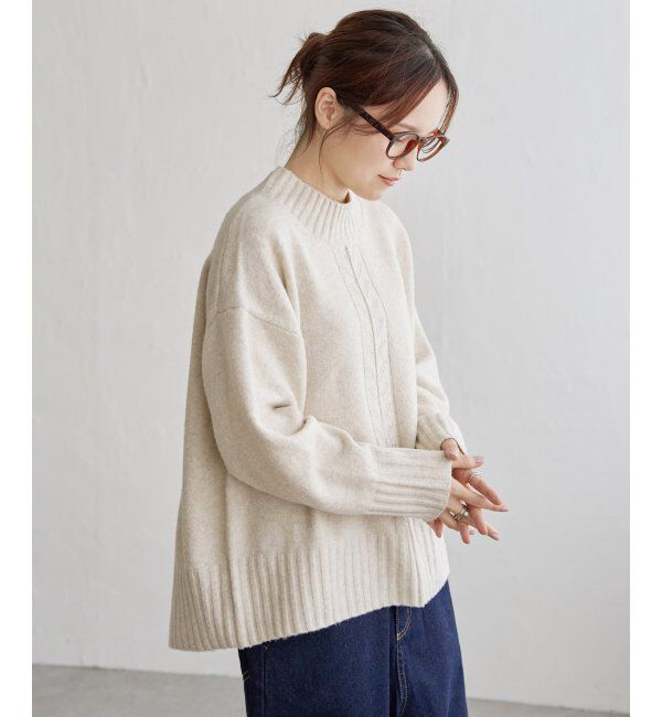 Lbc with Life「透かし柄バックスリットニット」|カーディガン|