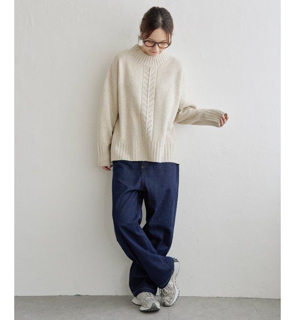 Lbc with Life「透かし柄バックスリットニット」|カーディガン|