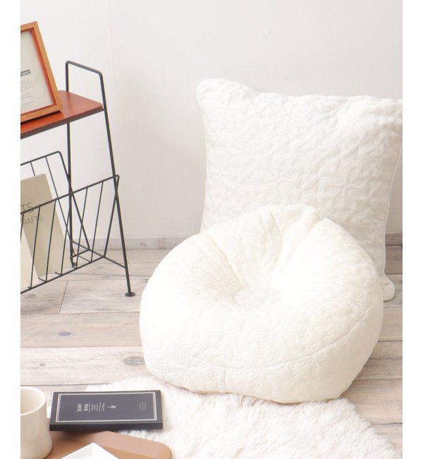 Lbc with Life「パール　ビーズ円座」|クッション・クッションカバー|アイボリー