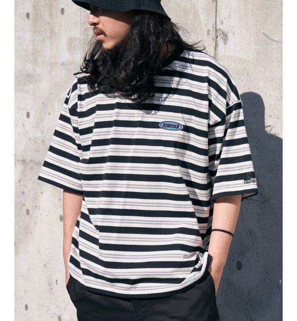 VENCE share style「STARTER BLACK LABEL スターターブラックレーベル ボーダー刺繍Tシャツ」|Tシャツ・カットソー|