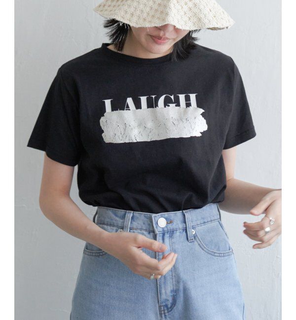VENCE share style「ロゴ箔プリントコンパクトTシャツ」|Tシャツ・カットソー|