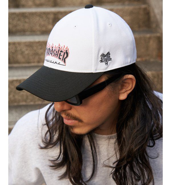 VENCE share style「THRASHER スラッシャー FIRE ベースボールキャップ」|その他|ホワイト