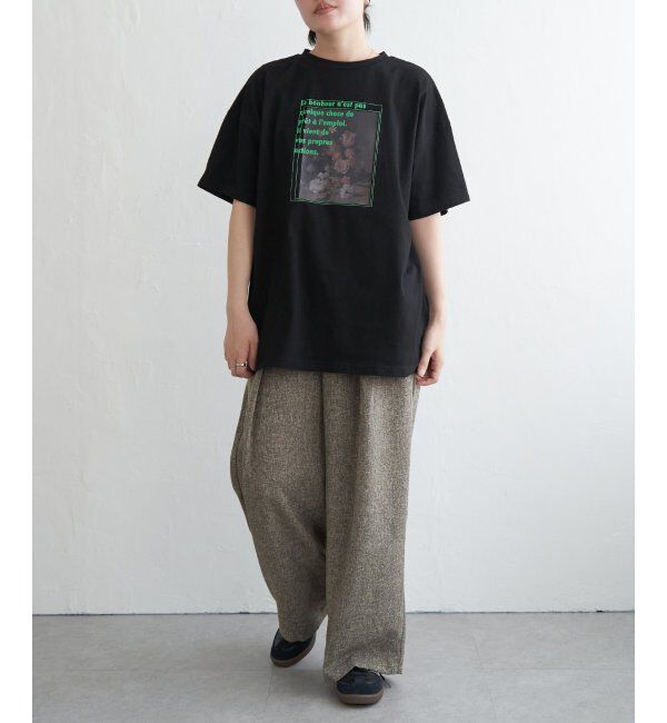 VENCE share style「フラワープリントオーバーサイズTシャツ」|Tシャツ・カットソー|