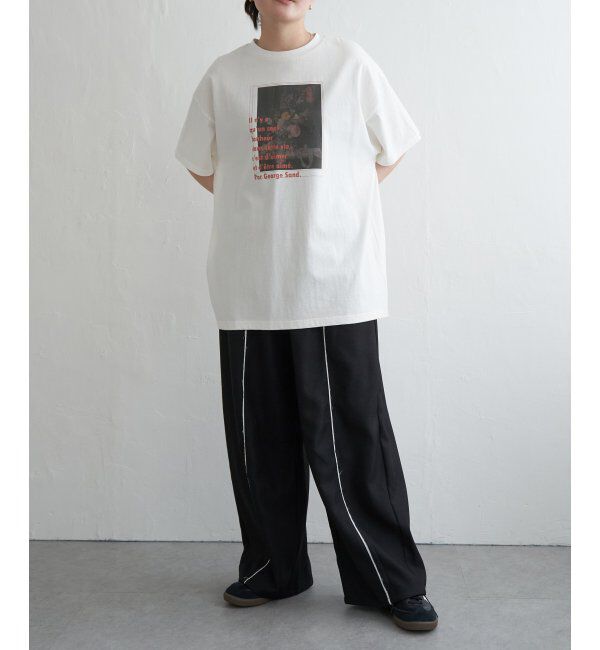 VENCE share style「フラワープリントオーバーサイズTシャツ」|Tシャツ・カットソー|