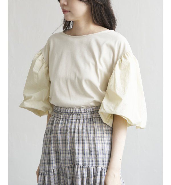 VENCE share style「天竺袖ナイロンバルーンプルオーバー」|Tシャツ・カットソー|