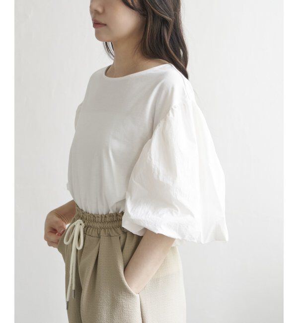 VENCE share style「天竺袖ナイロンバルーンプルオーバー」|Tシャツ・カットソー|