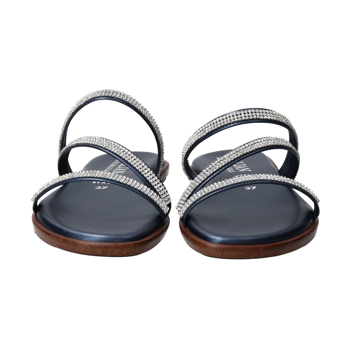 IMPORT SELECT「【ITALIAN SHOEMAKERS】ラインストーンストラップフラットサンダル」|サンダル|