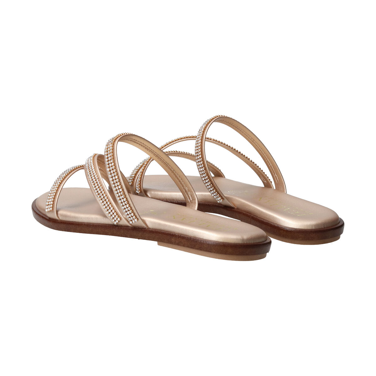 IMPORT SELECT「【ITALIAN SHOEMAKERS】ラインストーンストラップフラットサンダル」|サンダル|