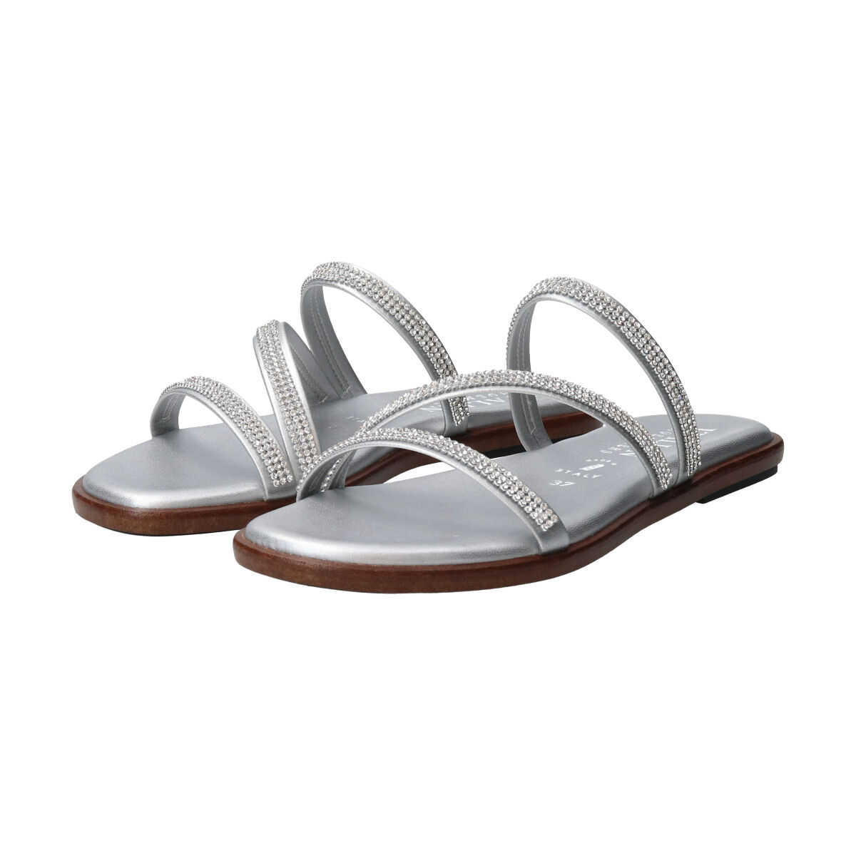 IMPORT SELECT「【ITALIAN SHOEMAKERS】ラインストーンストラップフラットサンダル」|サンダル|SV