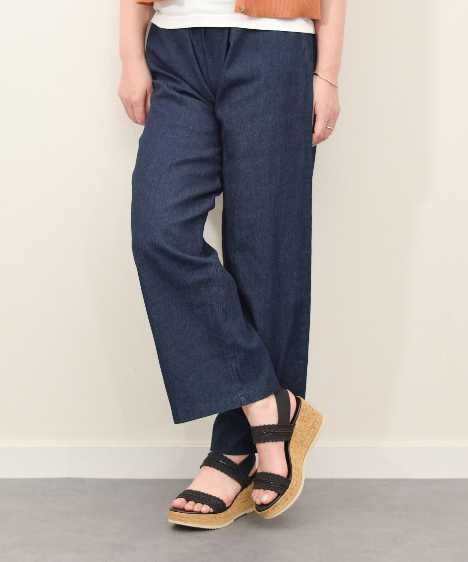 IMPORT SELECT「【ITALIAN SHOEMAKERS】ラインストーンリボン厚底サンダル」|サンダル|