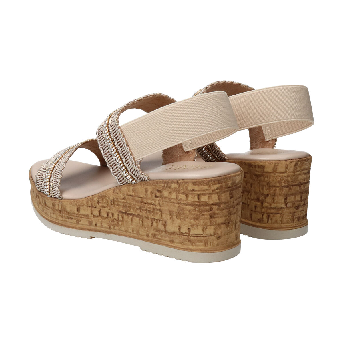 IMPORT SELECT「【ITALIAN SHOEMAKERS】ラインストーンリボン厚底サンダル」|サンダル|