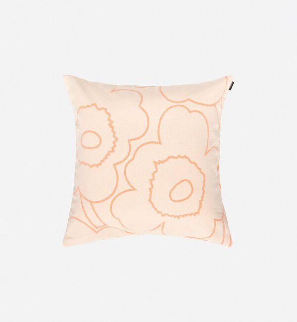 Marimekko「Piirto Unikko クッションカバー 60&times;60cm」|クッション・クッションカバー|オフホワイト&times;ピーチ