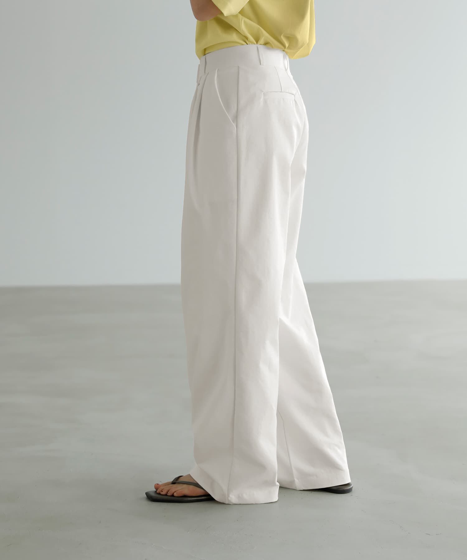STYLE DELI「ニュアンスホワイト落ち感２タックワイドパンツ」|その他|