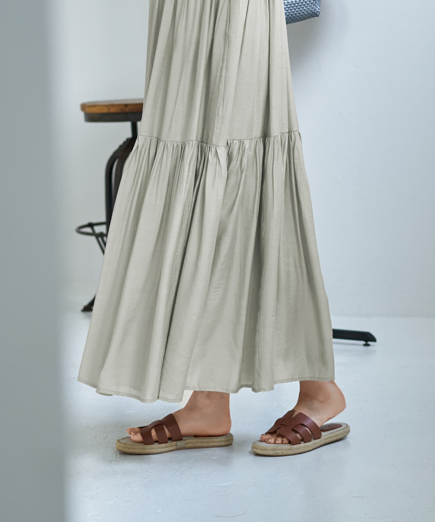 STYLE DELI「【LUXE】楊柳ティアードサマードレスB」|ワンピース|