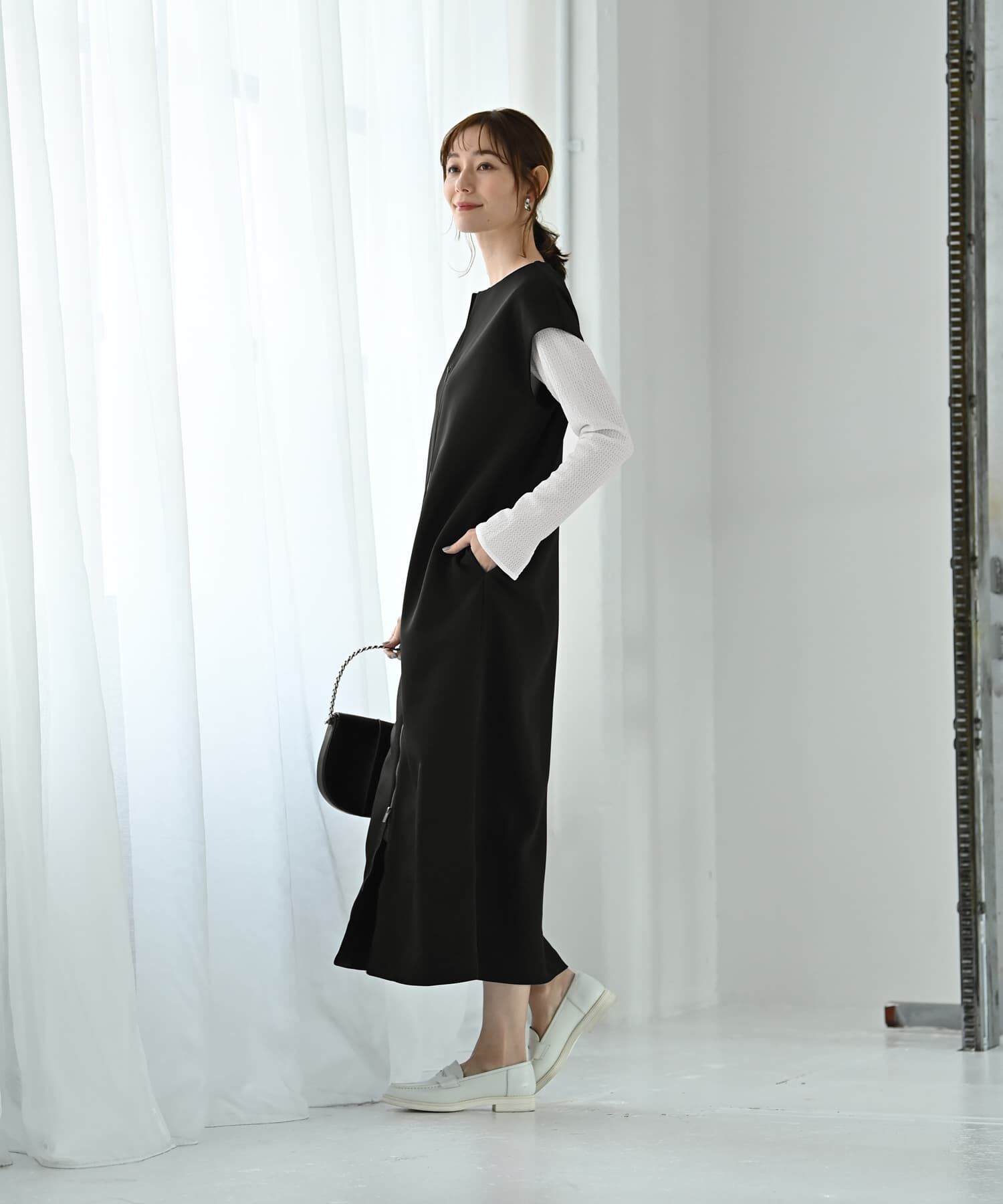 STYLE DELI「【Kana Oyama&times;BLK001】ジップジレワンピース／DELI size」|ワンピース|