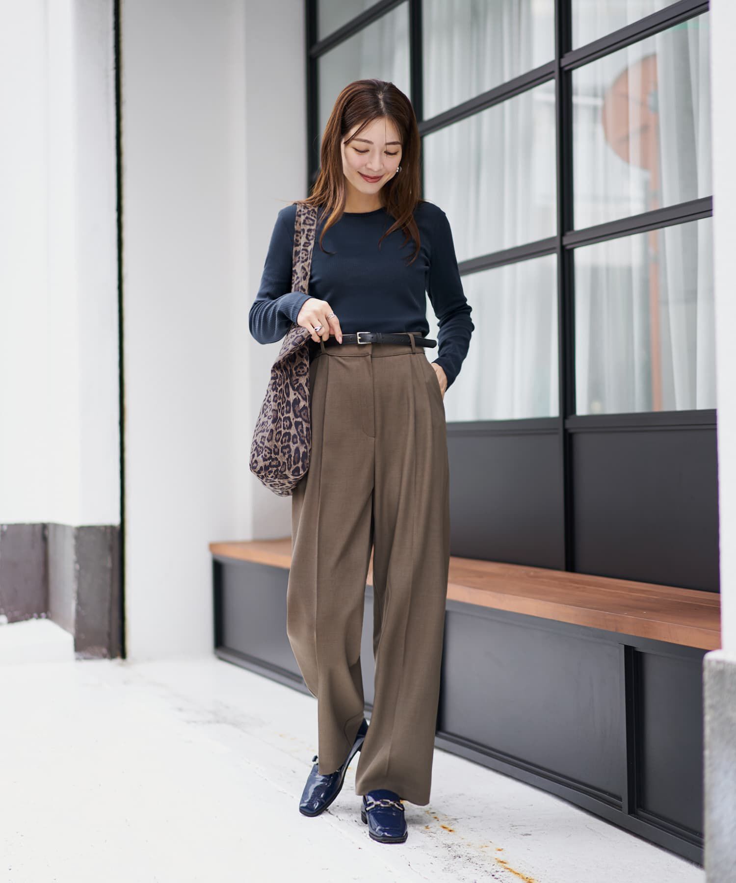 STYLE DELI「中太リブBASIC長袖カットソートップス」|Tシャツ・カットソー|