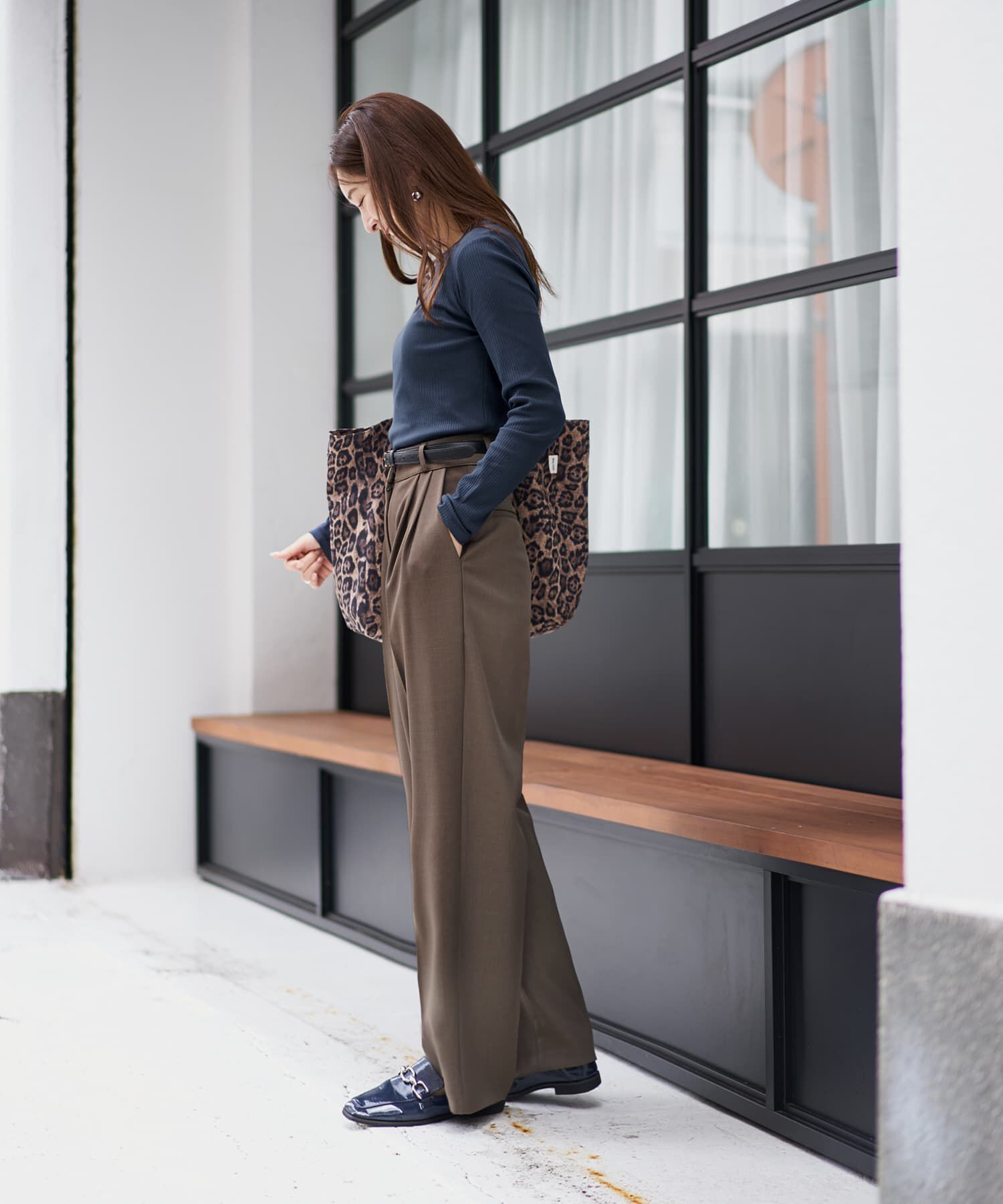 STYLE DELI「中太リブBASIC長袖カットソートップス」|Tシャツ・カットソー|