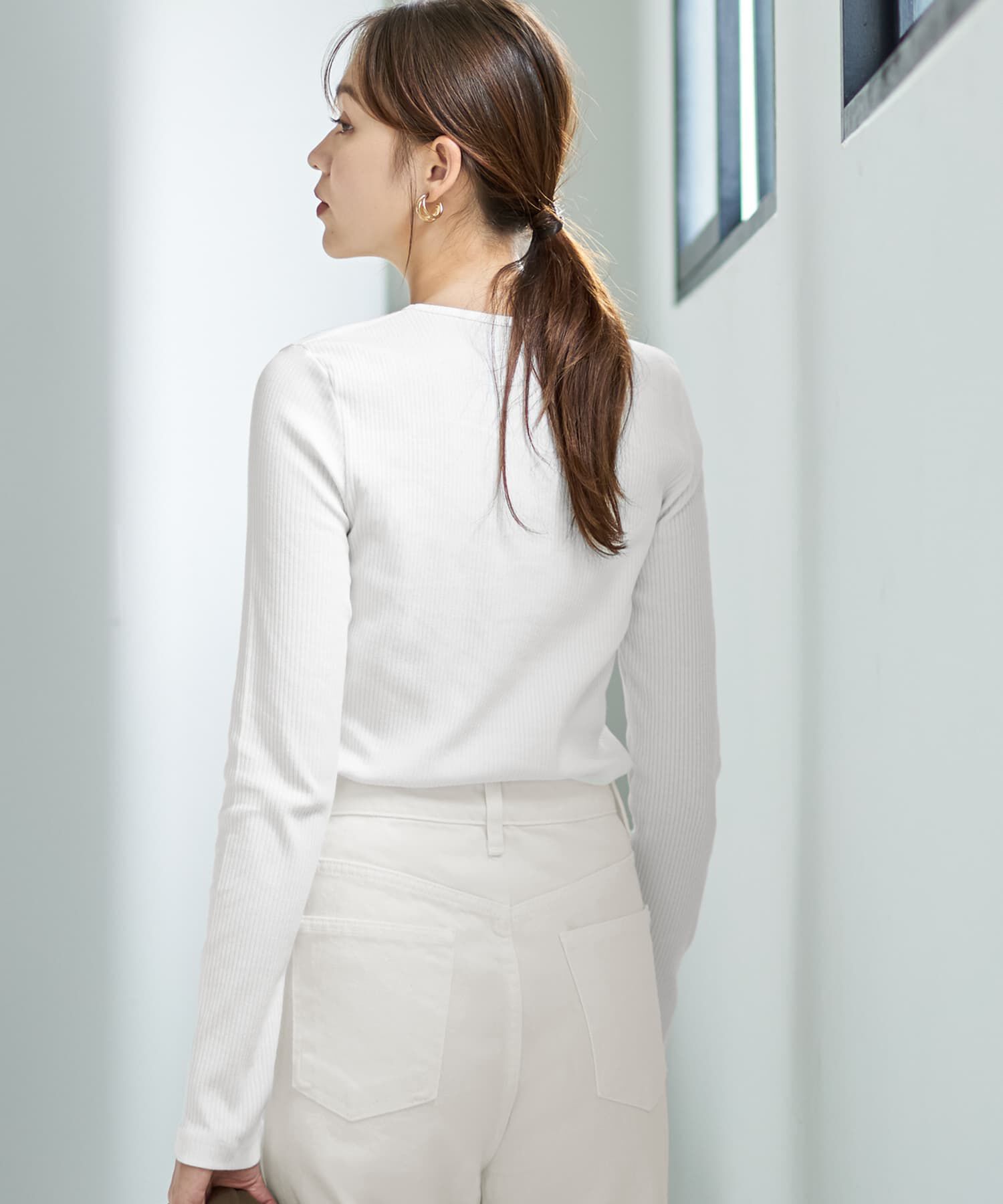 STYLE DELI「中太リブBASIC長袖カットソートップス」|Tシャツ・カットソー|