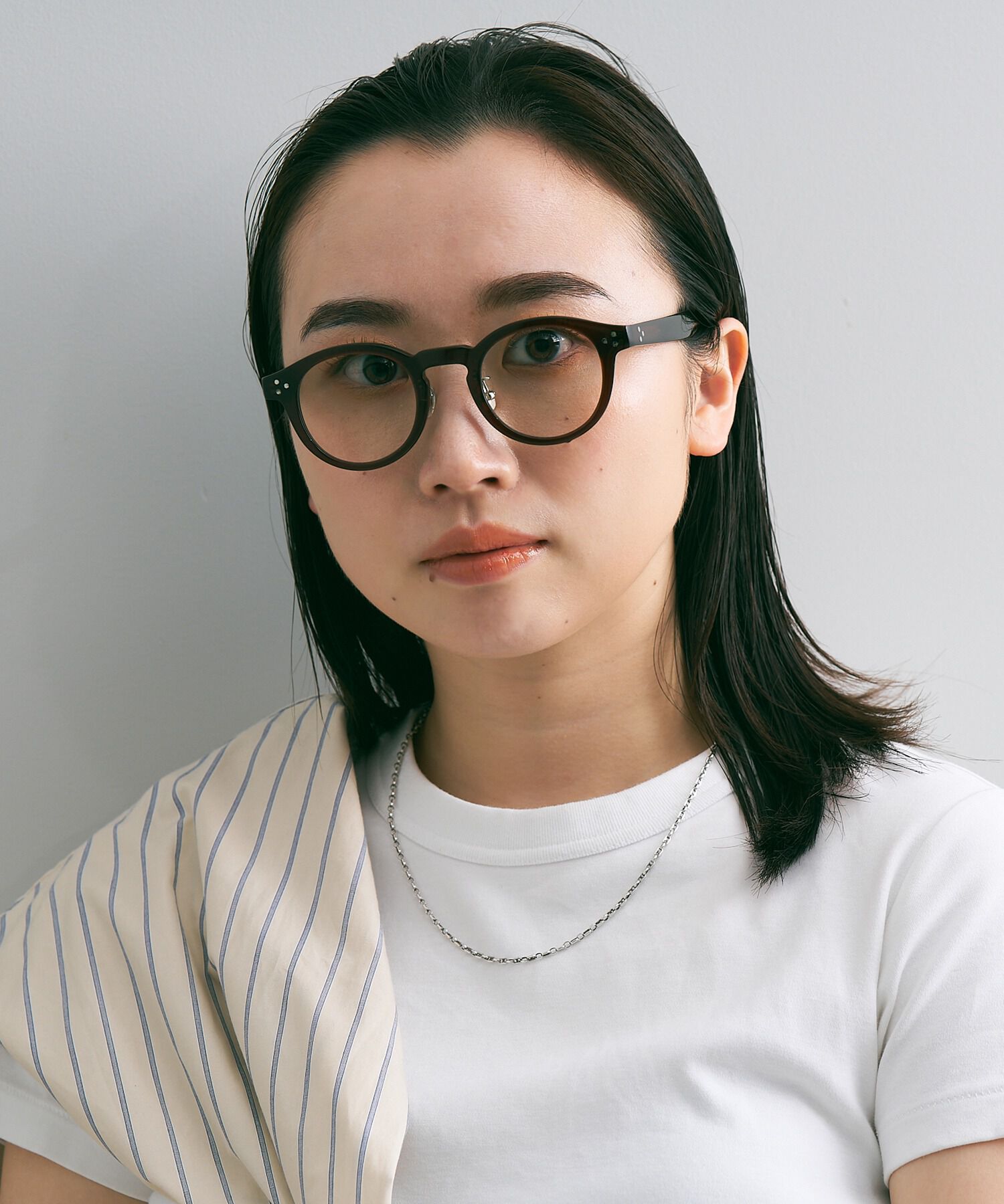  「【WEB限定】ボストン型 クリアレンズサングラス｜黒縁フレーム｜紫外線対策｜Zoff UV (UV100%カット)」|サングラス|